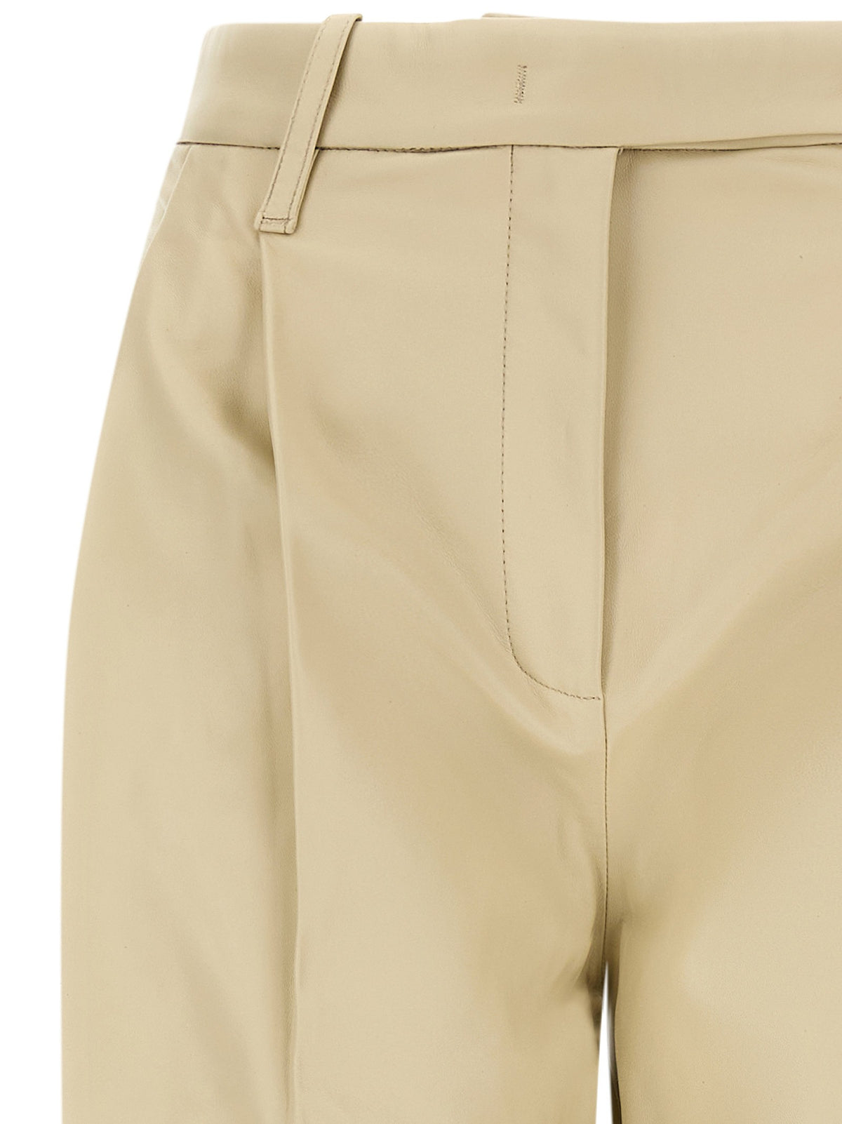 CO Beige Leather Pearl Pants Beige, view 3