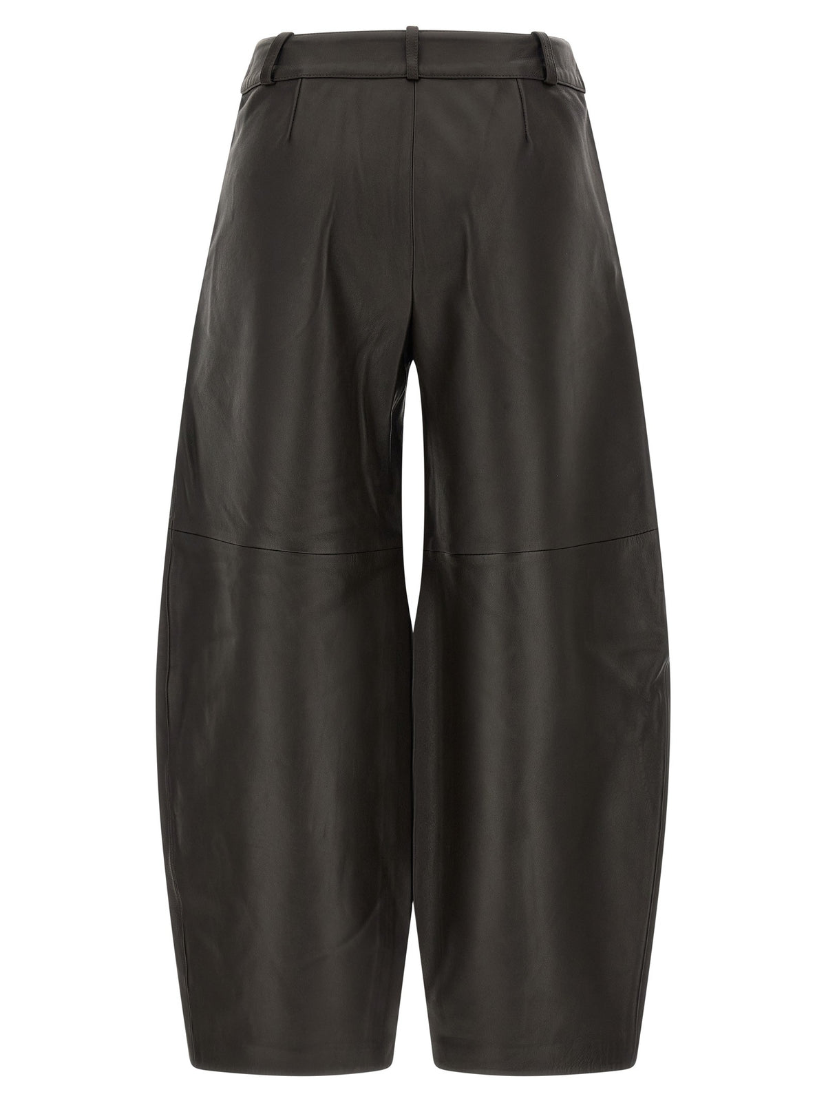 CO Brown Leather Barrel Trousers Brown, view 2