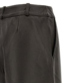 CO Brown Leather Barrel Trousers Brown, view 4