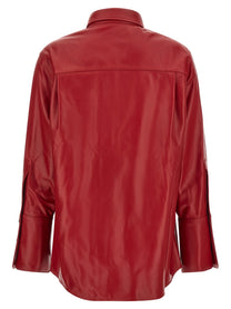 CO Red Leather Shirt Red, view 2