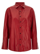 CO Red Leather Shirt Red