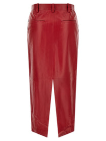 CO Red Leather Tailored Skirt Red, view 2