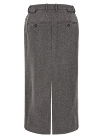 CO Wool and Cashmere Tailored Skirt Grey, view 2