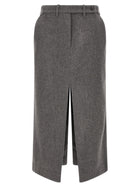 CO Wool and Cashmere Tailored Skirt Grey