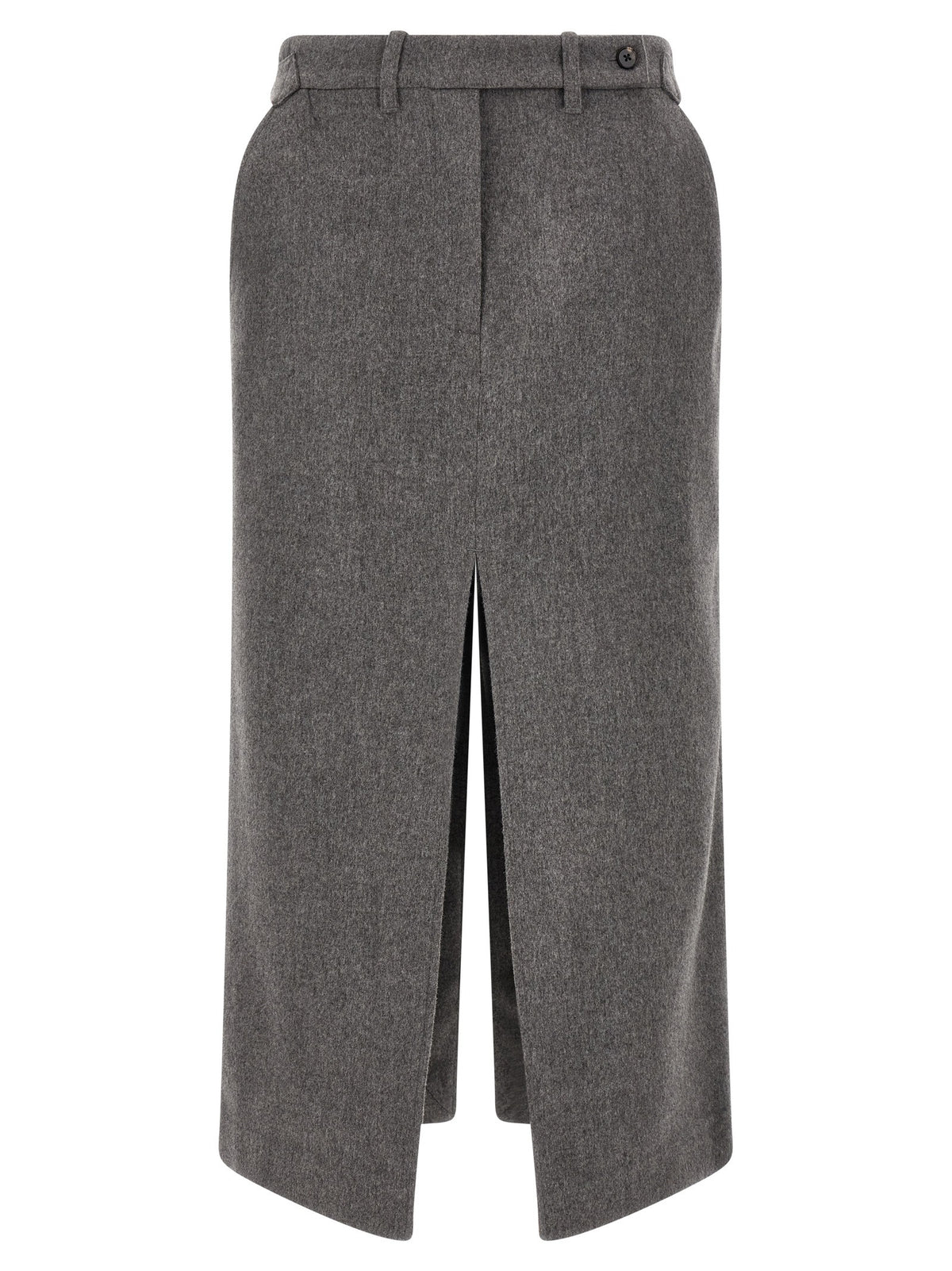 CO Wool and Cashmere Tailored Skirt Grey