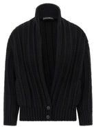 Dolce&amp;Gabbana Coarse Wool Cardigan Black