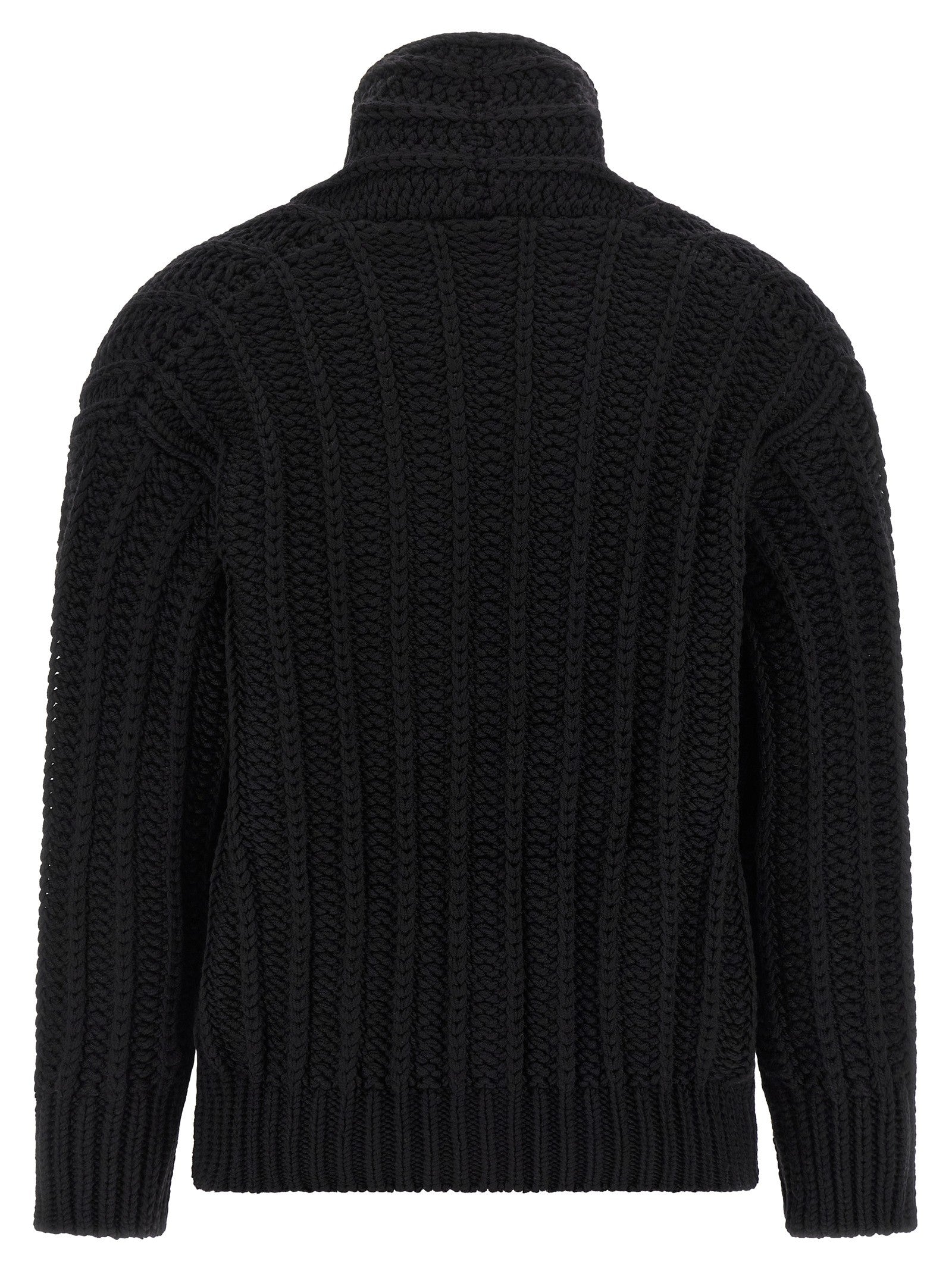 Dolce &amp; Gabbana Coarse Wool Cardigan Black