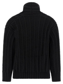 Dolce &amp; Gabbana Coarse Wool Cardigan Black