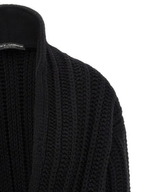 Dolce &amp; Gabbana Coarse Wool Cardigan Black