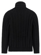Dolce&amp;Gabbana Coarse Wool Cardigan Black