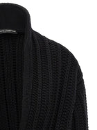 Dolce&amp;Gabbana Coarse Wool Cardigan Black