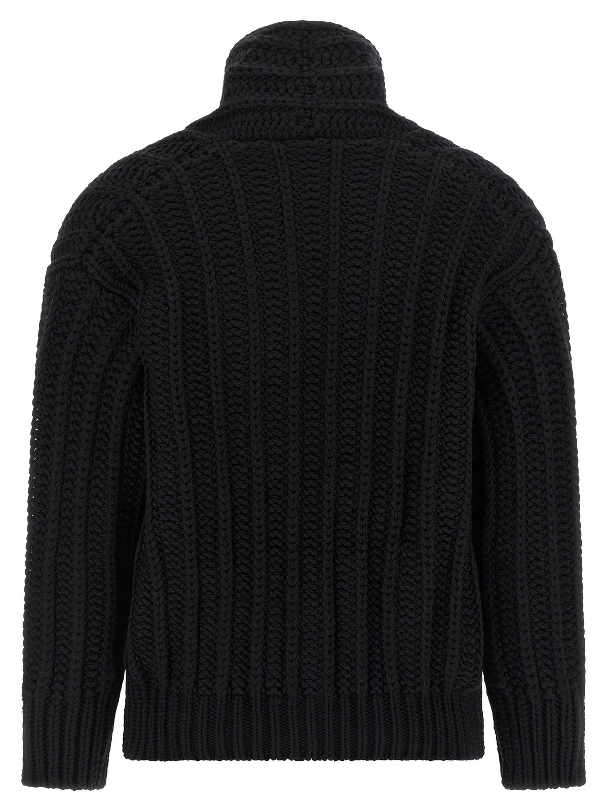 Dolce &amp; Gabbana Coarse Wool Cardigan Black