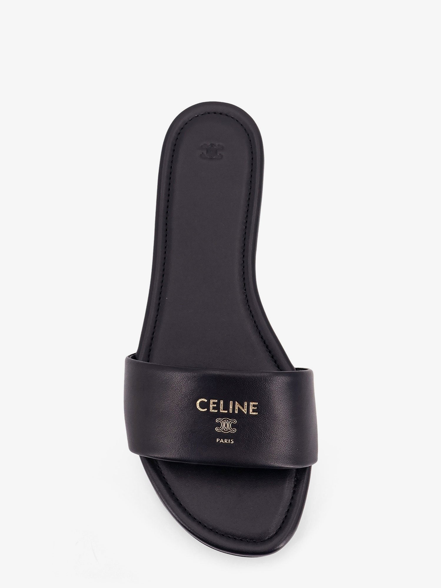 Celine Women's Coast Mule Leather Sandals Black Celine