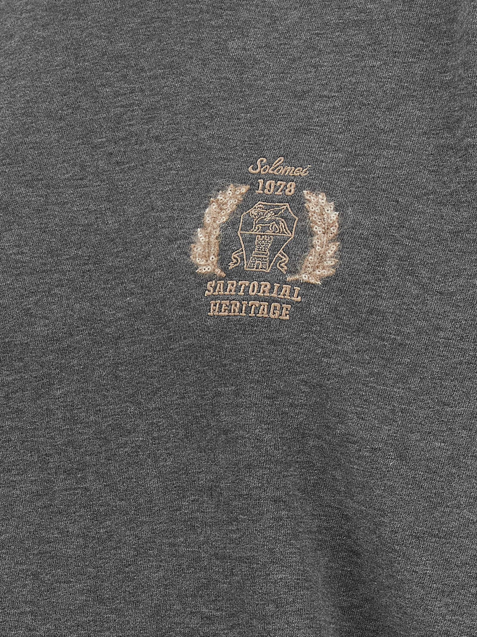 Brunello Cucinelli Coat of Arms Embroidered Sweatshirt Grey