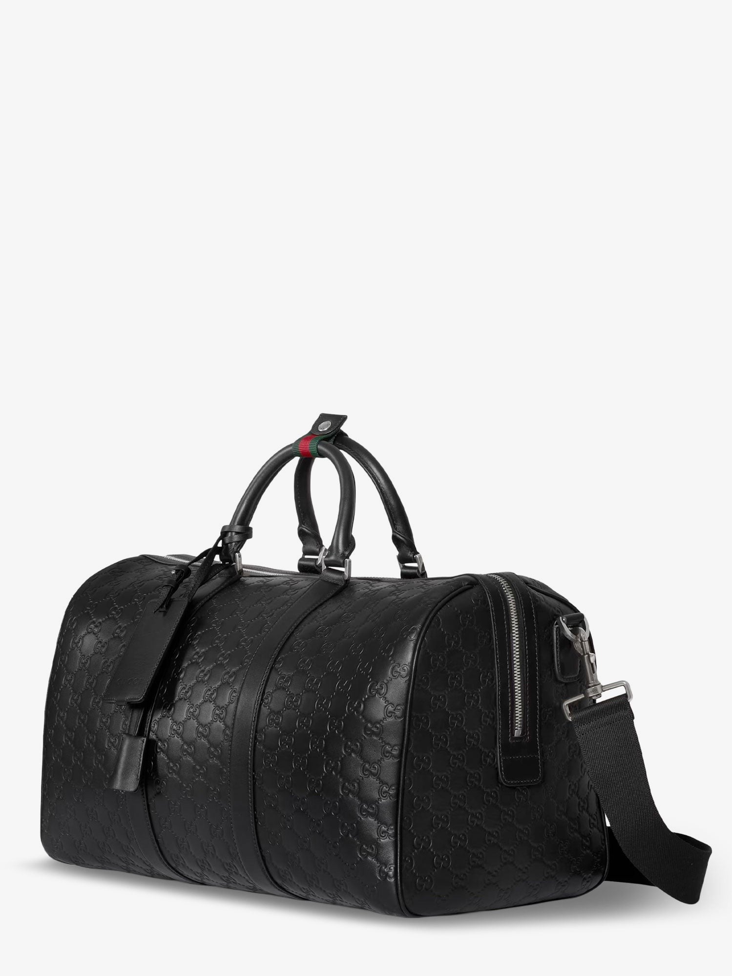 Gucci Men's Coated Canvas GG Emblem Travel Bag Black