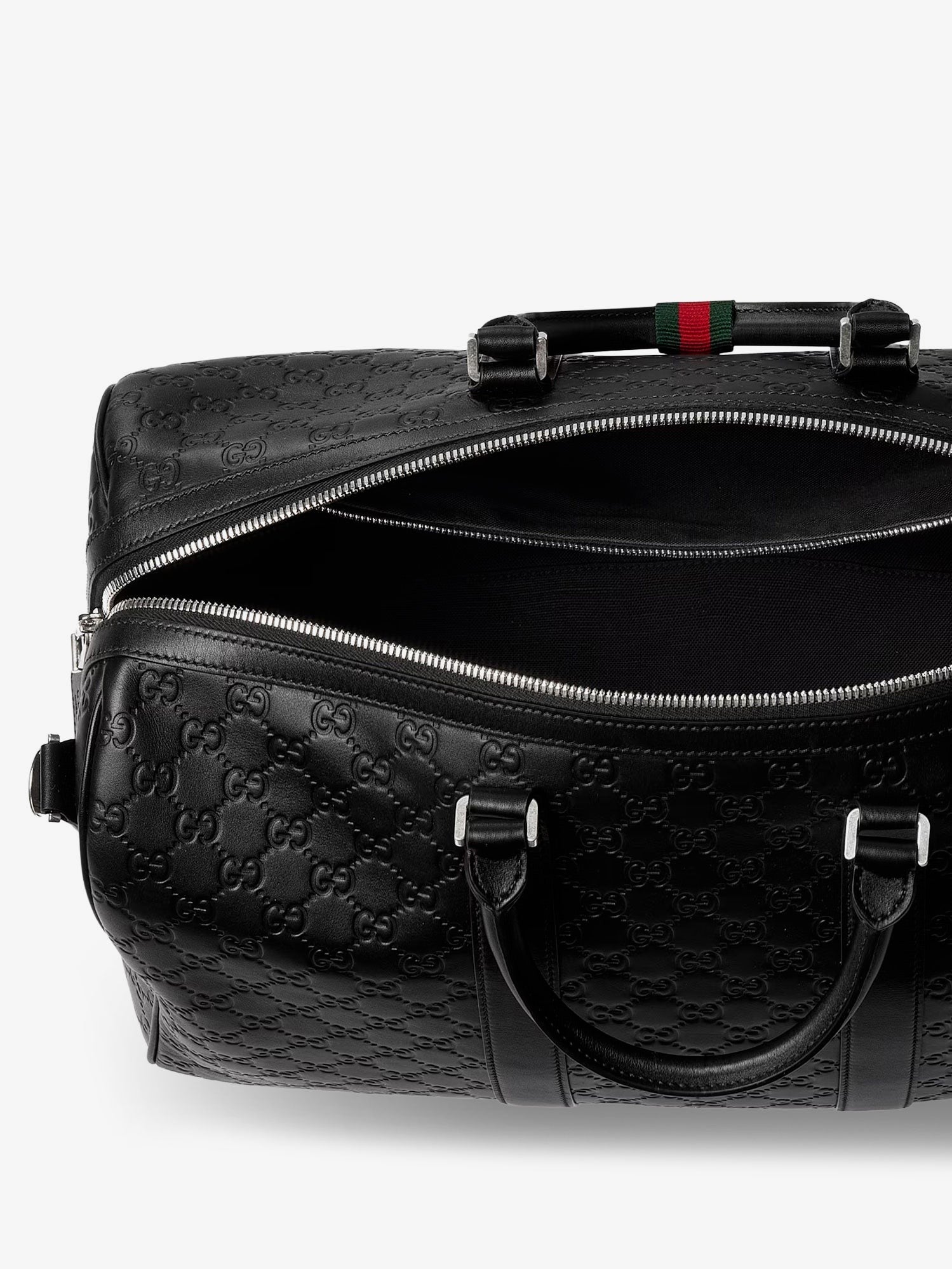 Gucci Men's Coated Canvas GG Emblem Travel Bag Black