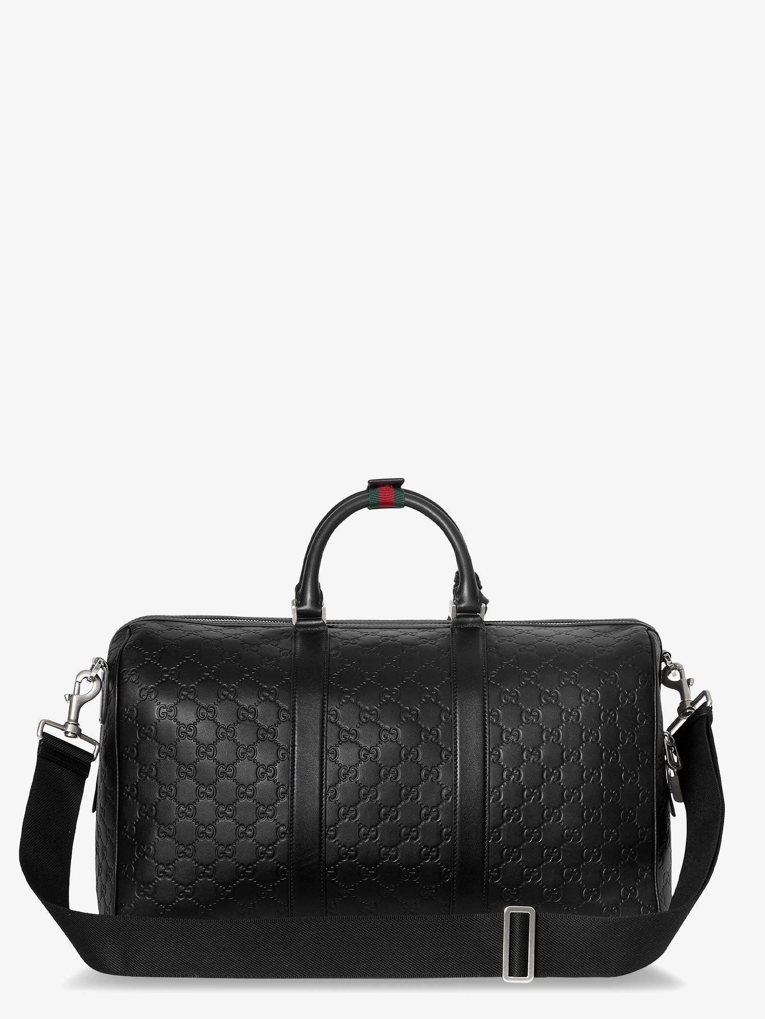 Gucci Men's Coated Canvas GG Emblem Travel Bag Black