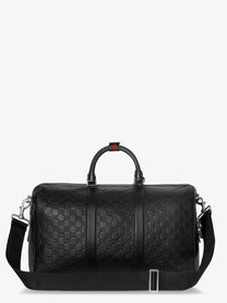 Gucci Men's Coated Canvas GG Emblem Travel Bag Black