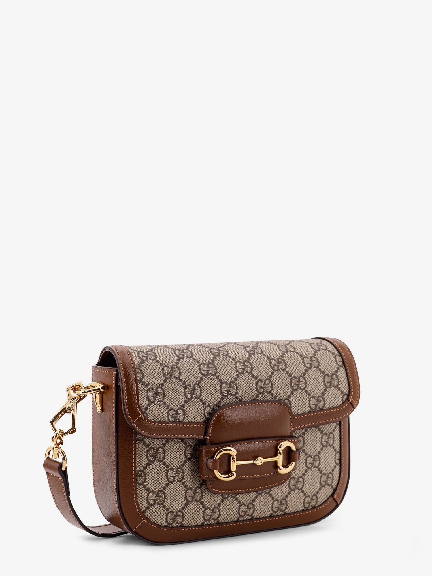 Gucci Women's Coated Canvas Gucci Horsebit Crossbody Bag Beige