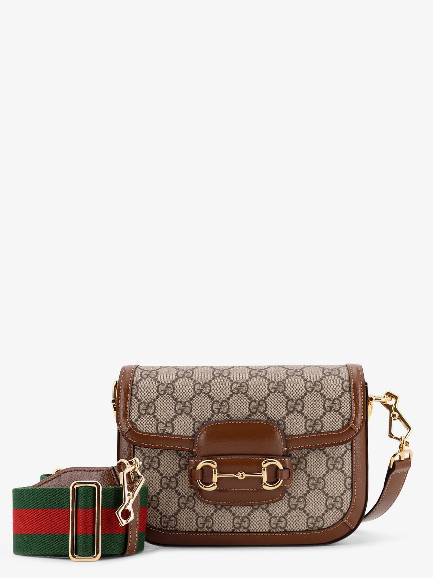 Gucci Women's Coated Canvas Gucci Horsebit Crossbody Bag Beige