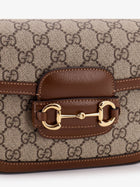 Gucci Women's Coated Canvas Gucci Horsebit Crossbody Bag Beige, view 4