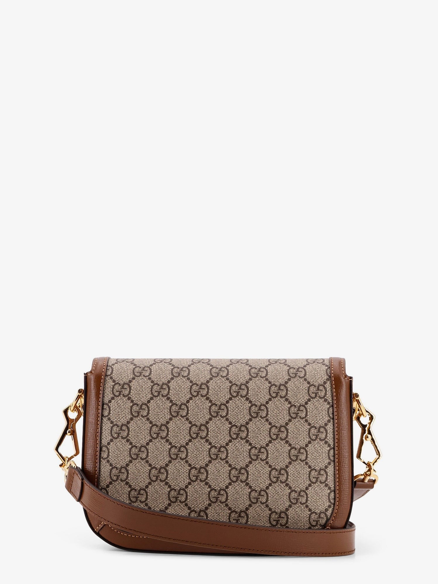 Gucci Women's Coated Canvas Gucci Horsebit Crossbody Bag Beige