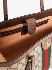 Gucci Women's Coated Canvas Ophidia Shopping Bag Beige
