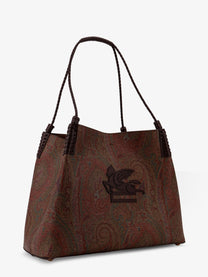 Etro Women's Coated Canvas Shoulder Bag Brown