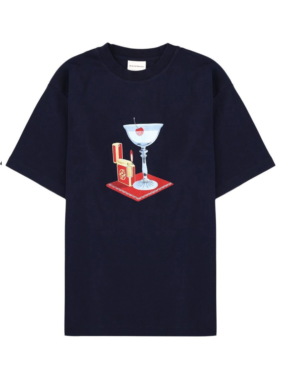 Drôle de Monsieur Men's Cocktail Shirt Blue