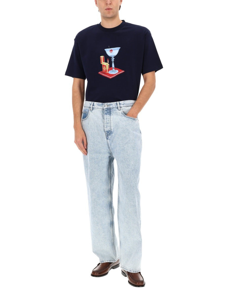 Drole De Monsieur Men's Cocktail Shirt Blue Drole De Monsieur