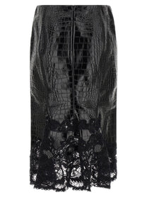 Ermanno Scervino Coconut Print Sheath Skirt Black
