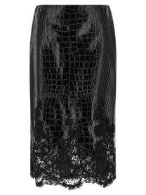 Ermanno Scervino Coconut Print Sheath Skirt Black