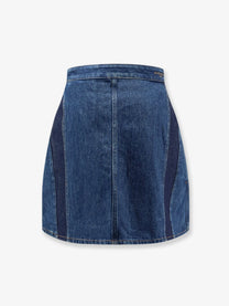 Givenchy Women's Cocoon Denim Blue Mini Skirt Blue