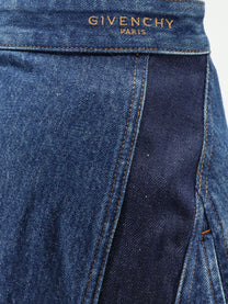 Givenchy Women's Cocoon Denim Blue Mini Skirt Blue