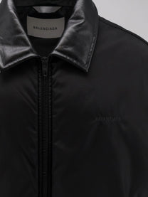 Balenciaga Men's Cocoon Down Jacket in Cotton Blend Black