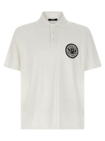Balmain Coin Polo Shirt White