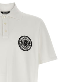 Balmain Coin Polo Shirt White