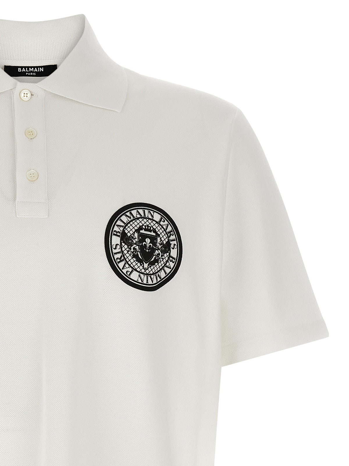 Balmain Coin Polo Shirt White, view 3