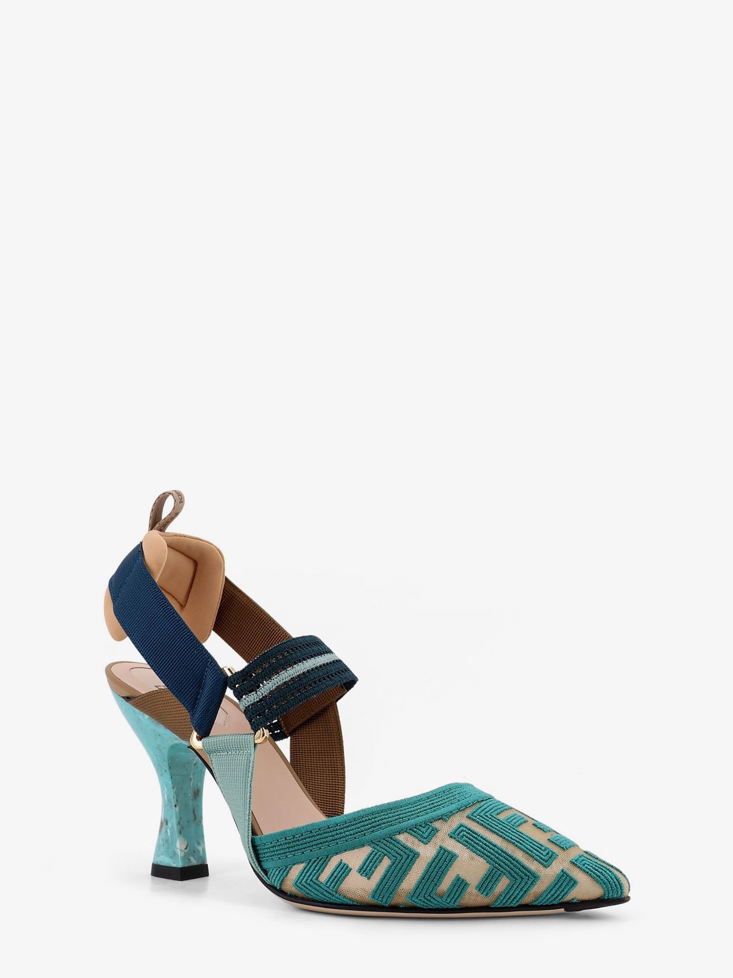 Fendi Women's Colibrì FF Fabric Écolleté Beige