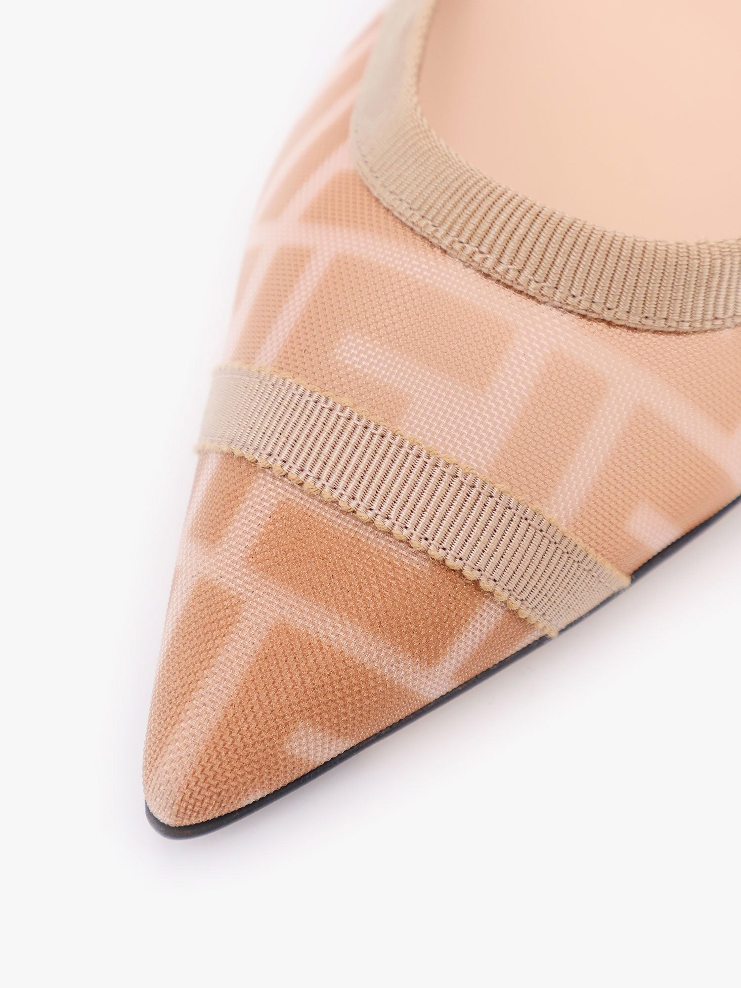 Fendi Women's Colibrì Leather and Mesh Slingback Pink