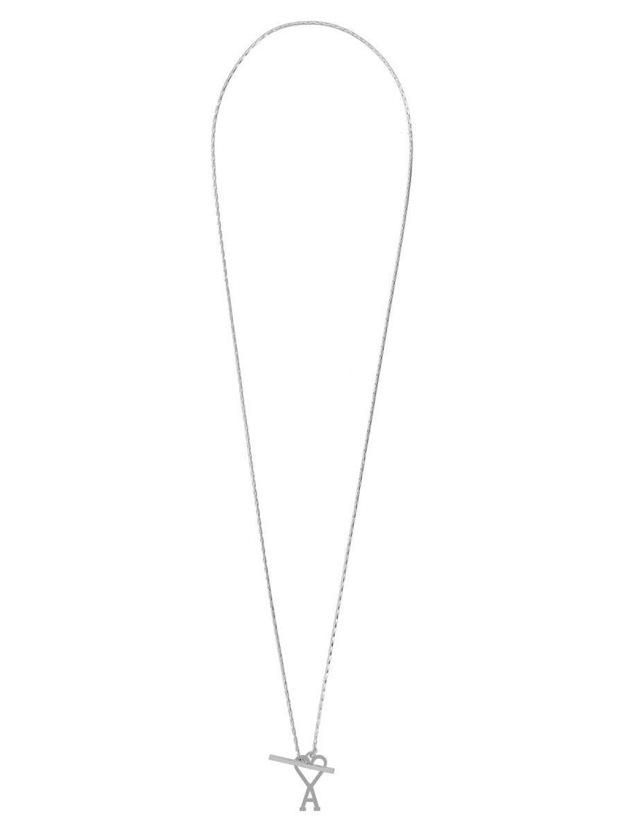 Ami Paris Unisex Collana Catena Con Ami De Cœur Silver