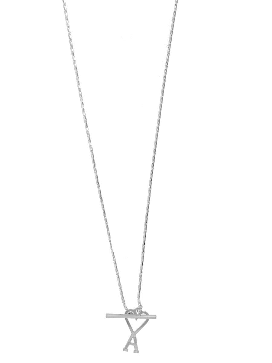 Ami Paris Unisex Collana Catena Con Ami De Cœur Silver