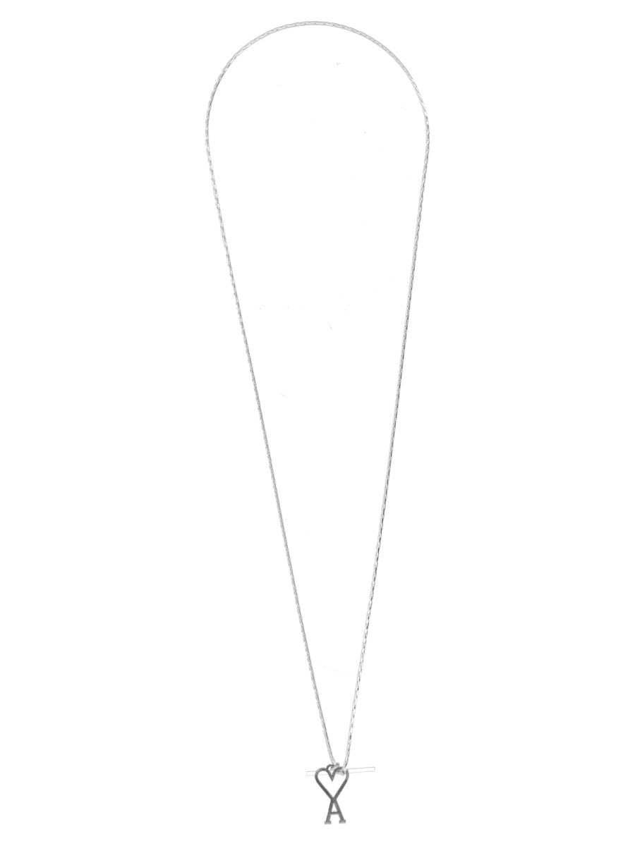 Ami Paris Unisex Collana Catena Con Ami De Cœur Silver