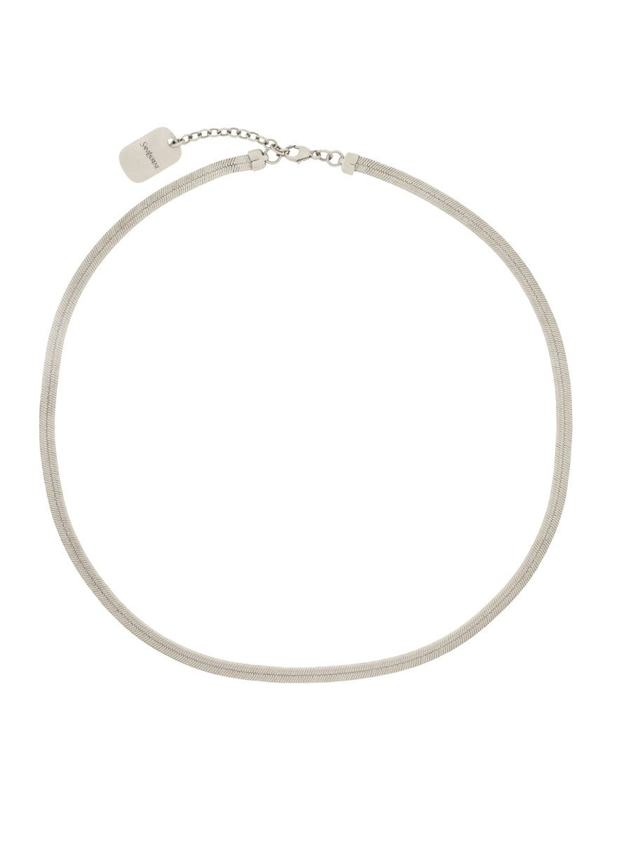 Saint Laurent Men's Collana Catena Silver