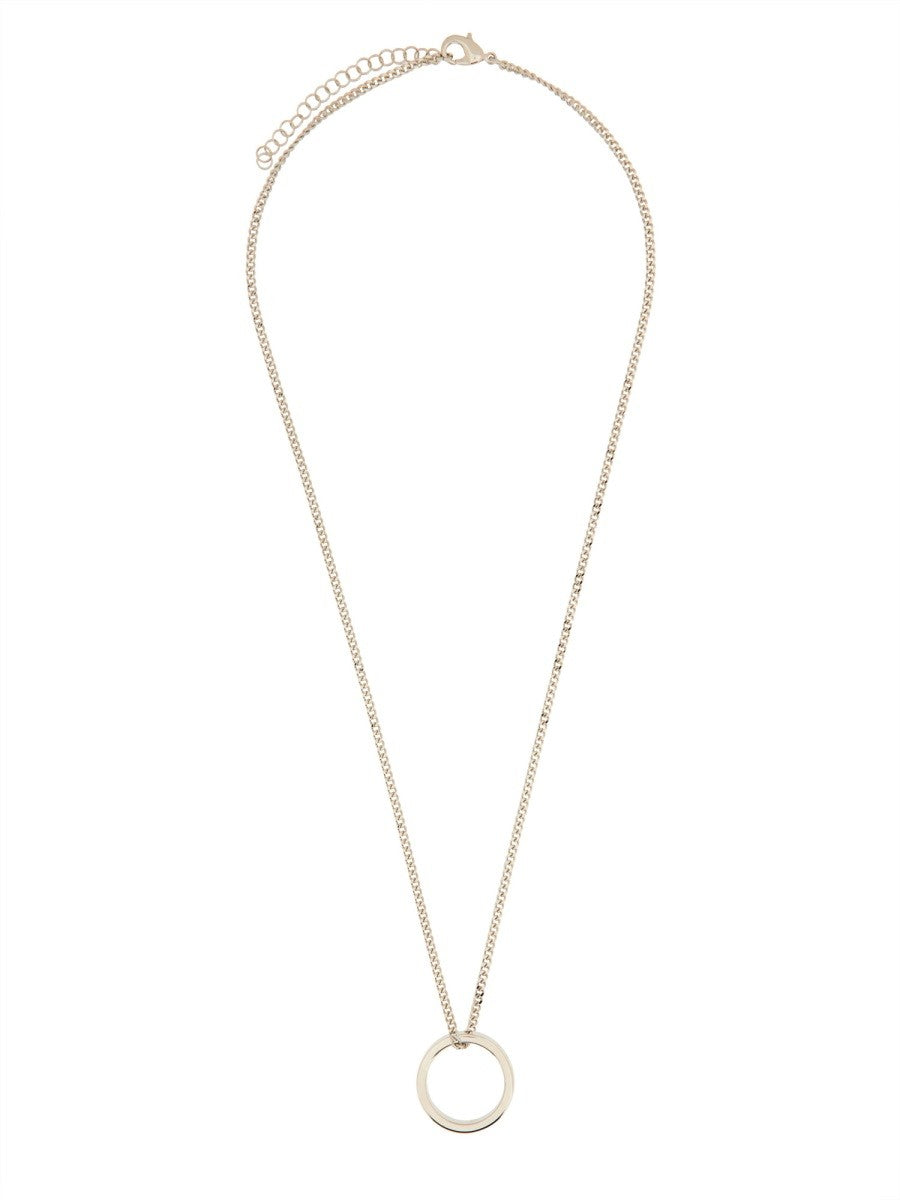 MM6 Maison Margiela Women's Collana Con Anello Minimal Silver