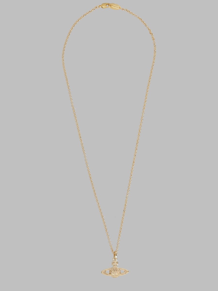 Vivienne Westwood Women's Collana Con Ciondolo Orb Mini Bas Relief Gold