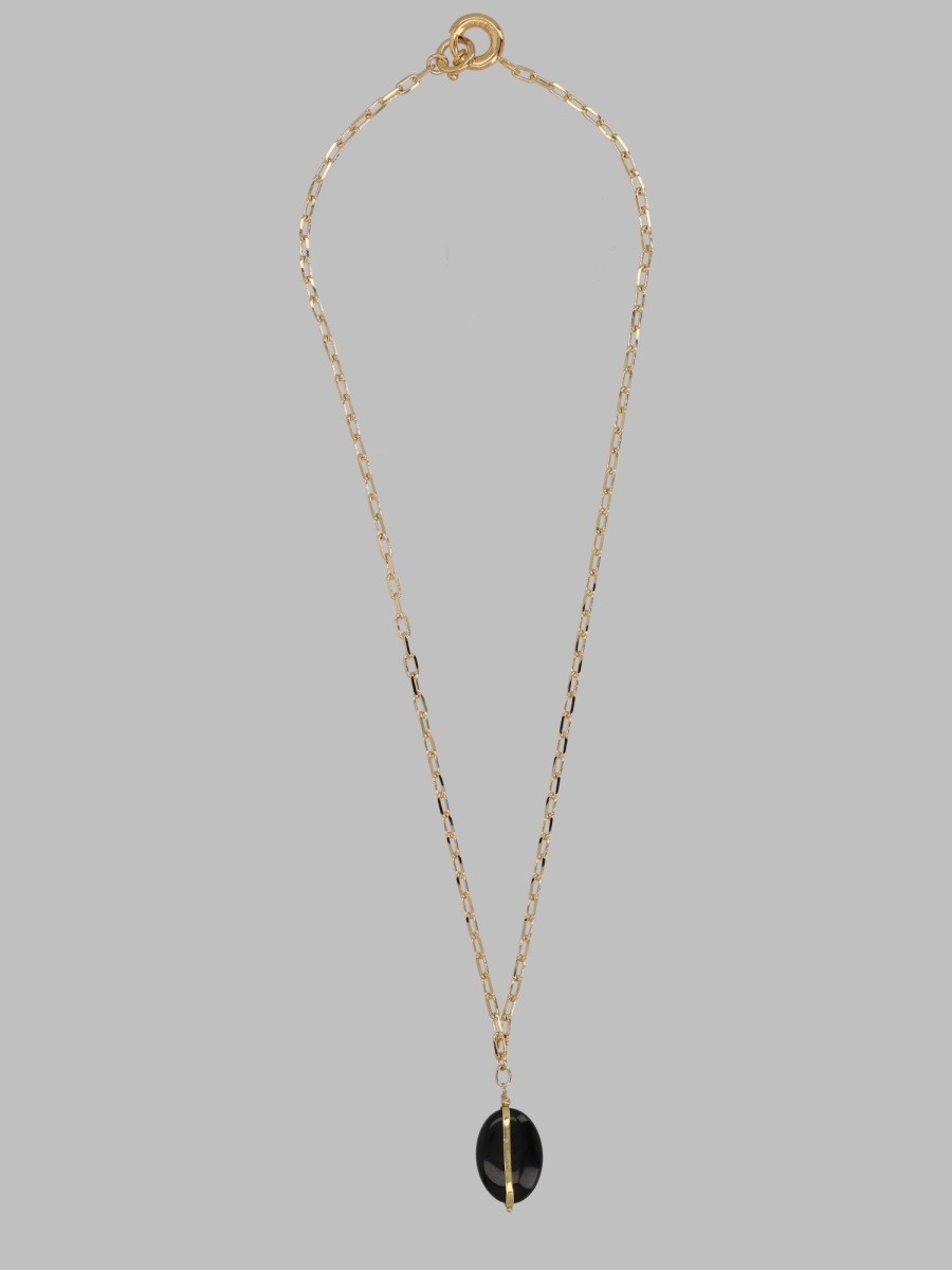 Isabel Marant Women's Collana Con Pendente in Pietra Black