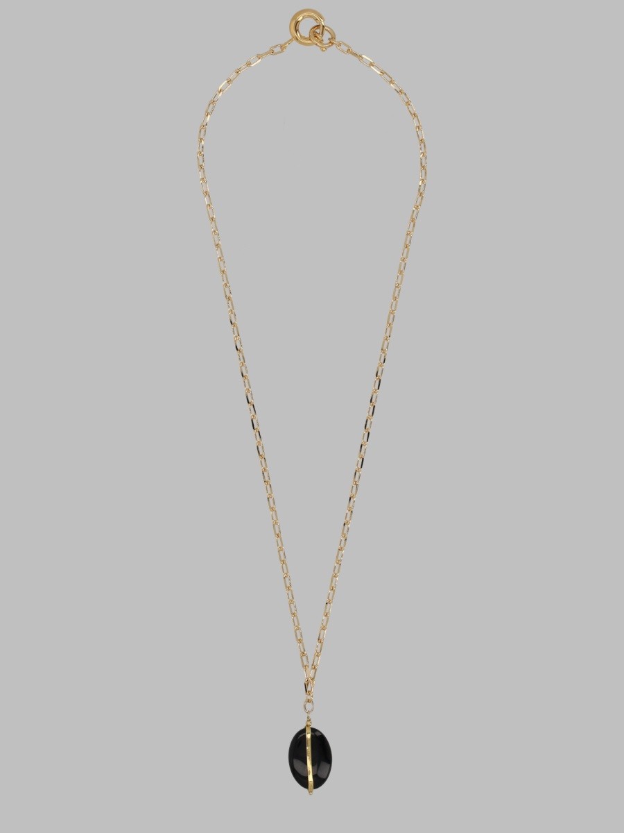 Isabel Marant Women's Collana Con Pendente in Pietra Black