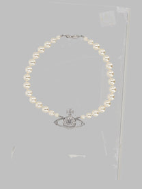 Vivienne Westwood Women's Collana Di Perle Con Orb Silver