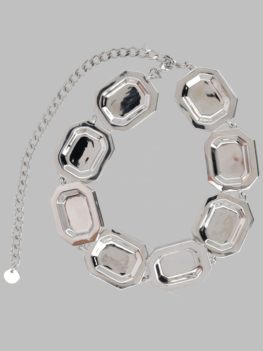 self-portrait Women's Collana Girocollo Con Maxi Cristalli Silver